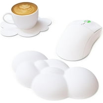MANBASNAKE Cloud Mouse Pad Wrist,Ergonomic Leather Waterproof Coaster for PC,Pain Relief-White