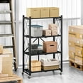 thumbnail image 6 of Vebreda 4-Tier Foldable Metal Storage Shelf with Wheels, No-Assembly Collapsible Shelving Unit, Heavy-Duty Rolling Organizer Rack, 6 of 10