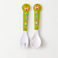 thumbnail image 1 of Bamboo Fiber Toddler Self-Feeding Utensils Set: Soft & Safe Training Spoon and Fork with Adorable Tiger Cartoon Design for Baby's Home Mealtime Learning, 1 of 6