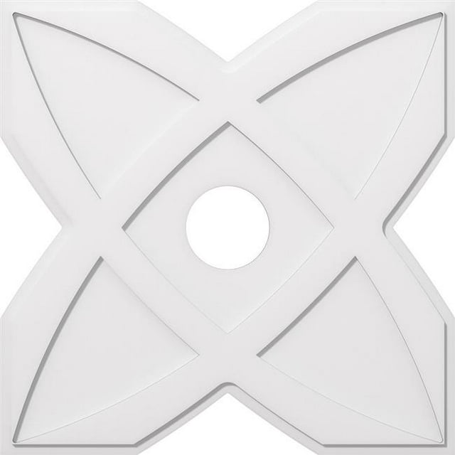 Ekena Millwork CMP38TS-07000 38 in. OD x 7 in. ID Square Titus Architectural Grade PVC Contemporary Ceiling Medallion