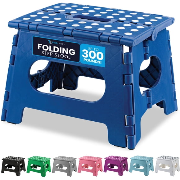 Banquito plegable Handy Laundry, liviano, azul