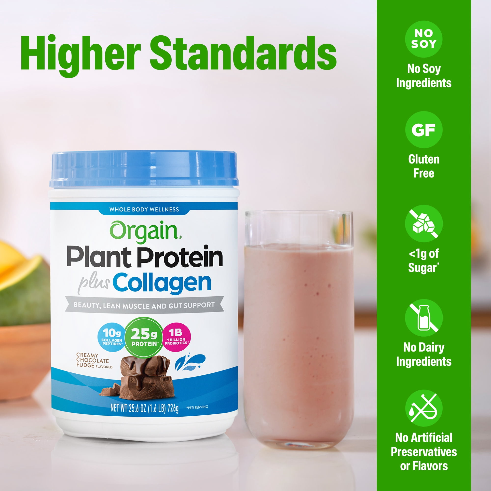 Orgain ® Plant Protein plus Collagen - Creamy Chocolate Fudge