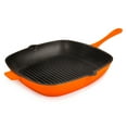 thumbnail image 2 of BergHOFF Neo 2pc Cast Iron 10" Fry Pan & 11" Grill Pan Cookware Set, Orange, 2 of 8