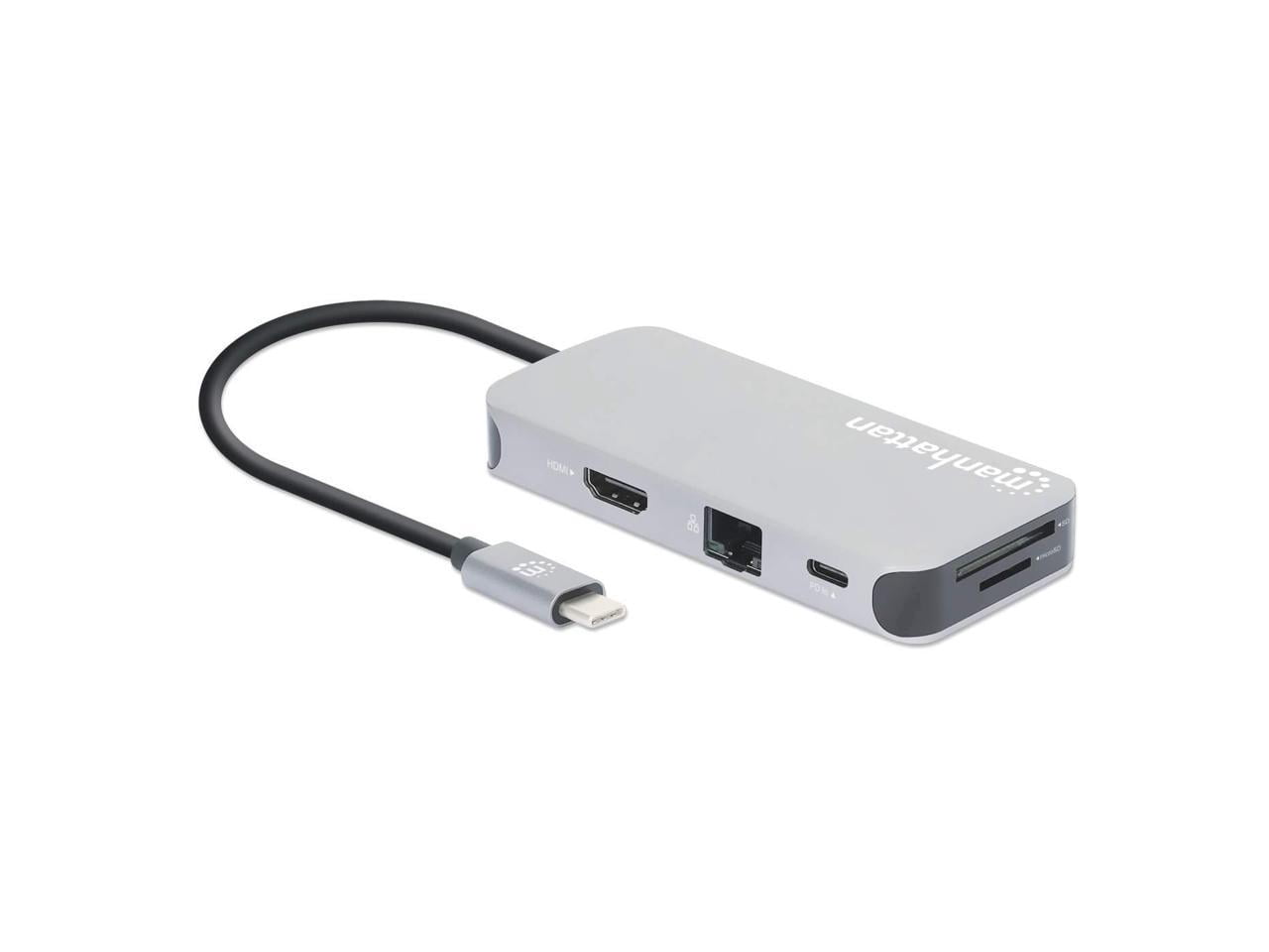 Manhattan 130615 8-Port USB-C Docking Station, 100 Watt with PD