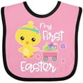 thumbnail image 3 of Inktastic My 1st Easter with Baby Chick and Eggs in Wagon Boys or Girls Baby Bib, 3 of 4