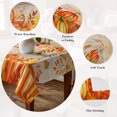 thumbnail image 5 of Autumn Pumpkin Table Cloth Waterproof Tablecloths, Thanksgiving Orange Red Vintage Wooden Tablecloth Dining Table Cover for Kitchen Party Tabletop Outdoor, Square Tablecloth 54x54 Inch, 5 of 9