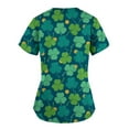thumbnail image 5 of LSLJS Blouse de Travail à Manches Courtes pour Femmes, Imprimé Œuf de Pâques et Lapin, Col en V, avec Poches, 5 of 5