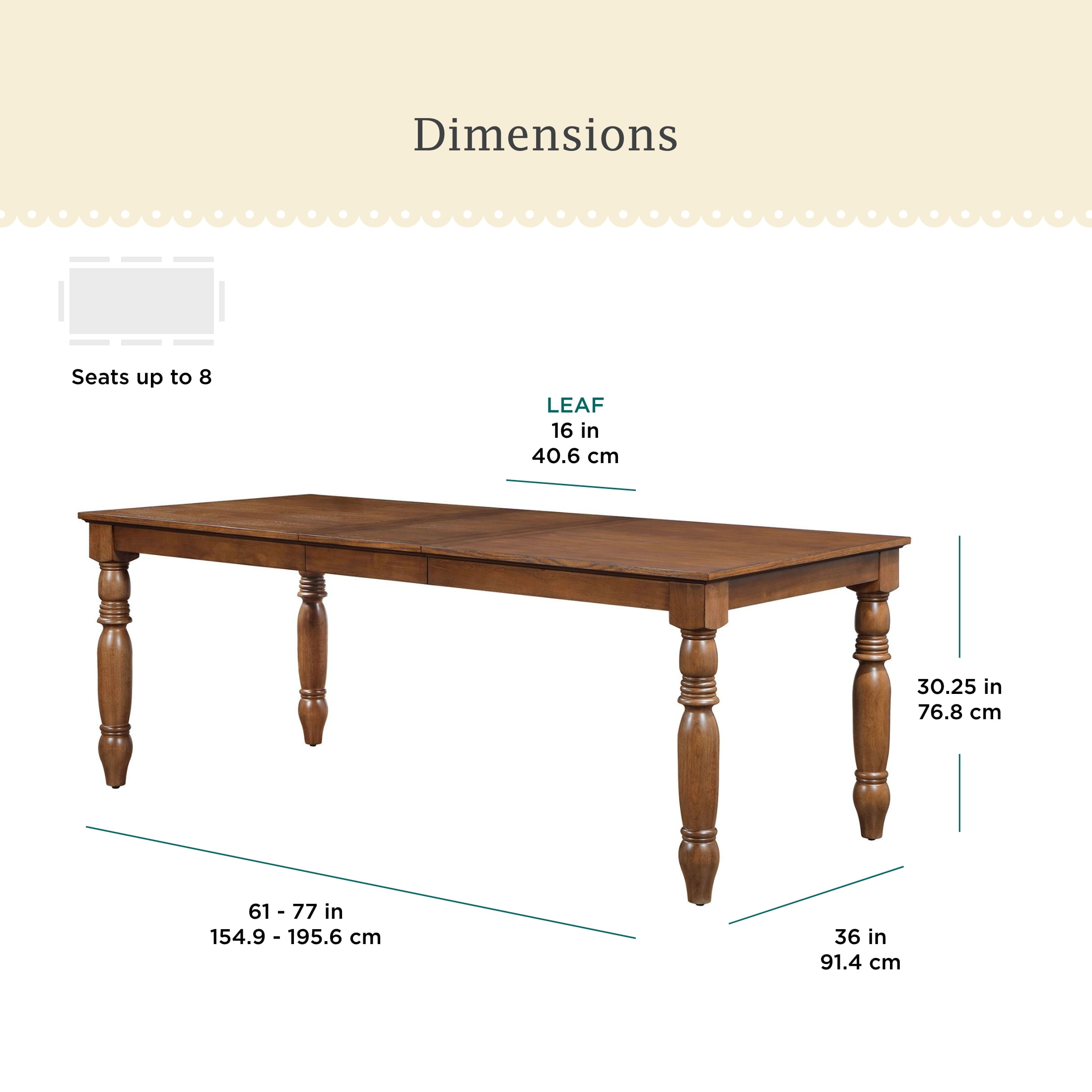 The Pioneer Woman Harper Extendable Wood Dining Table, Homestead Brown