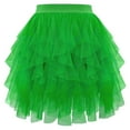 thumbnail image 3 of DuoJiaJ Tulle Skirts for Women Layered High Low Asymmetrical Midi Length Elastic Waist Mesh Tutu Skirt Green S, 3 of 3