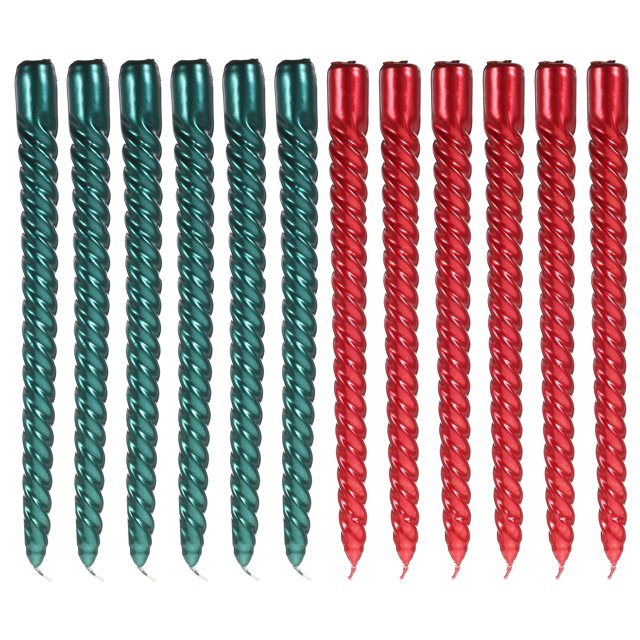 Velas largas decorativas con rosca, velas cónicas en espiral para cena en casa, boda, 12 Uds.