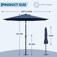 thumbnail image 2 of 10FT Patio Umbrella, Outdoor Table Umbrella with Crank Lift and Push Button Tilt, 8 Ribs, UV Protection Waterproof Canopy for Pool, Deck, Garden, Yard, Round Market Umbrella, 2 of 7