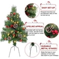 thumbnail image 2 of Choies 2 Pack of 30 INCH Pre-Lit Artificial Christmas Trees,Outdoor Christmas Tree for Porch,Yard,Driveway,Lighted Christmas Tree with Pine Cones,Red Berries and Red Ornaments Home Decoration C108, 2 of 3