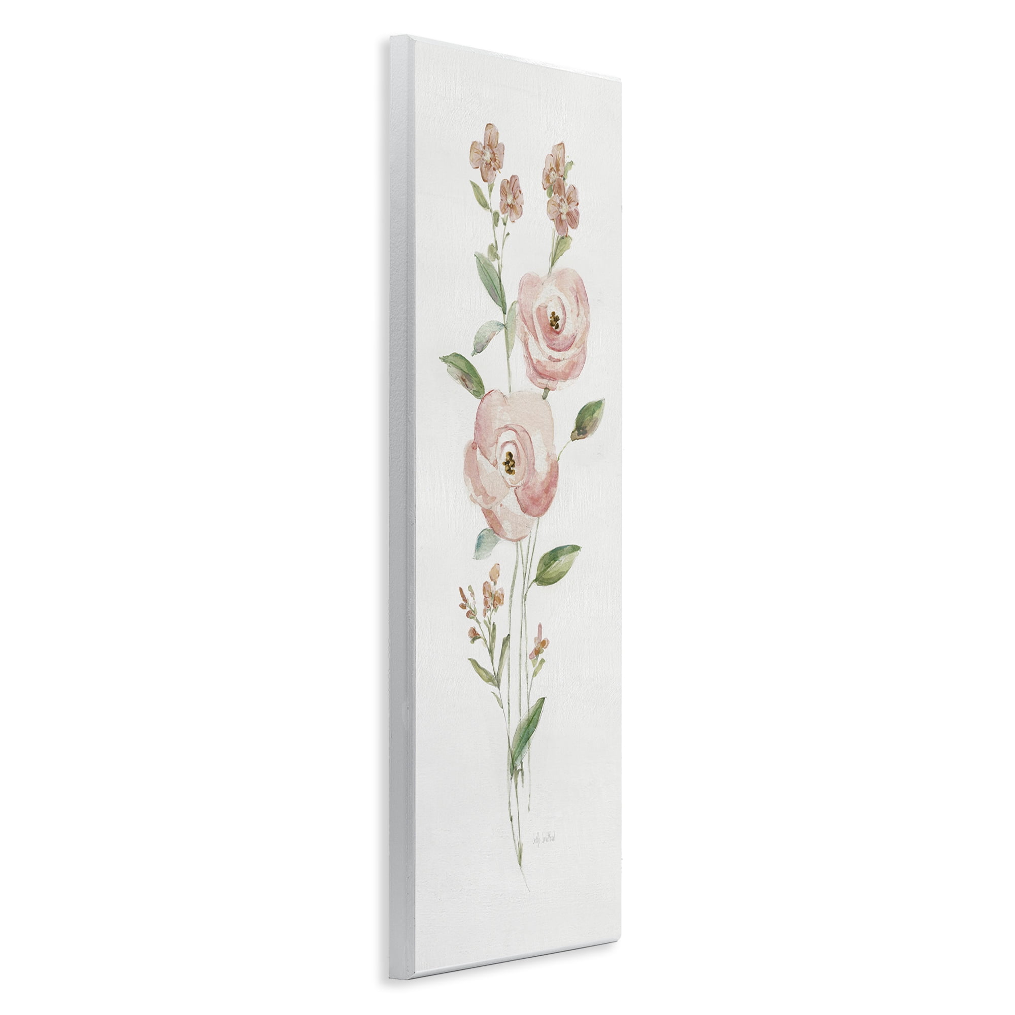 Stupell Industries Soft Rose Sprigs Botanical & Floral Painting Unframed Art Print Wall Art, 7 x 17