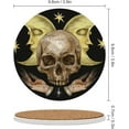 thumbnail image 2 of Round Drink Coasters, 6 Pcs Mystic Skull Vintage Halloween Moon Absorbent Ceramic Coaster with Cork Base for Coffee Cups Housewarming Gift for Home Decor, 2 of 5