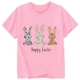 thumbnail image 4 of MUXiin Girls Easter Shirt Size 10-12 Cartoon Rabbit Short Sleeve T-Shirt Casual Easter Day Blouse Tops T-Shirt Boys & Girls Shirts (Pink,1-2 Years), 4 of 4