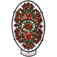 thumbnail image 1 of Meyda 107652 Personalized Oval Rose Garden Stained Glass Window - 22.5 x 38 in., 1 of 1