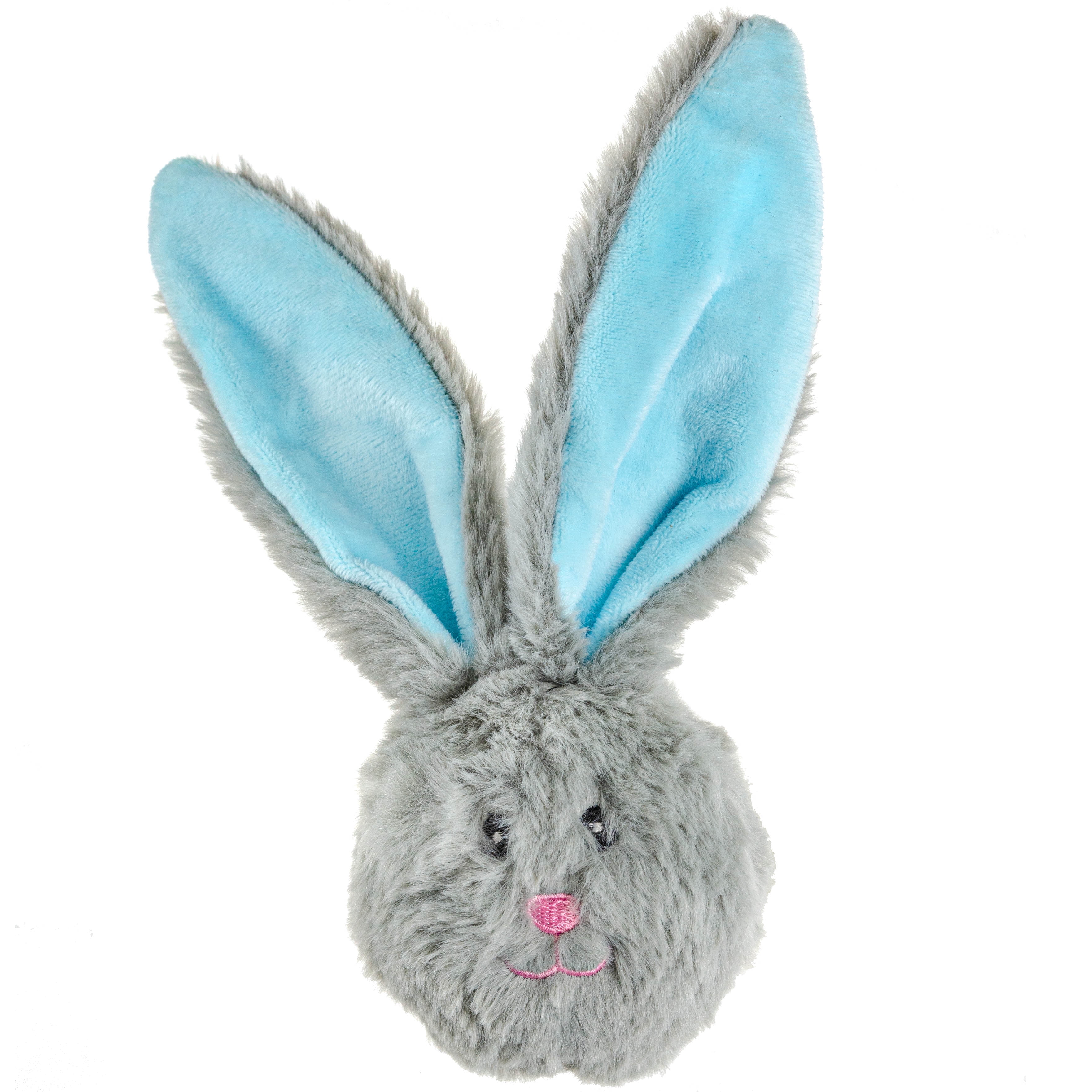 3" Hoppy the Bunny Plush Dog Toy w/ Squeaky Ball