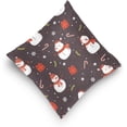 thumbnail image 5 of GZHJMY Christmas Snowman Throw Pillow Cover 18 x 18 Inch, Soft Square Cushion Case for Home Couch Sofa Bedroom Car Farmhouse Decor Home Decor, 5 of 7