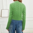 thumbnail image 6 of Women's St Patricks Day Sweater, Women's Fall Winter Slim-Fit Jacquard Crew Neck Sweater - Knit Warm, Figure Pullover Top,Size:S, 6 of 6