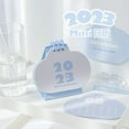 thumbnail image 5 of 2023 Mini Desk Calendar Standing Flip Coil Binding Desktop Calendar Cute Monthly Schedule Planner for Home Bedroom Cloud Blue, 5 of 8