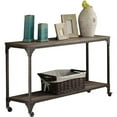 thumbnail image 1 of Benzara BM185773 Industrial Style Metal & Wood Rectangular Sofa Table, Oak Brown, 1 of 1