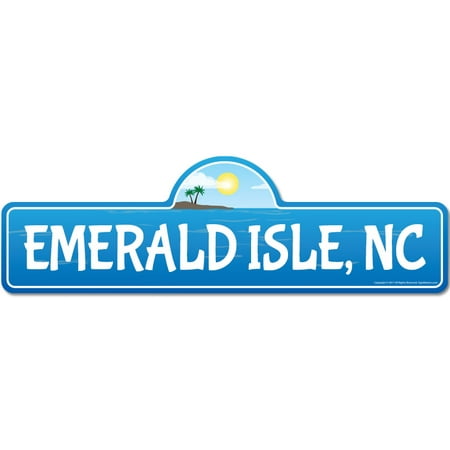Emerald Isle, NC North Carolina Beach Street Sign | Indoor/Outdoor | Surfer, Ocean Lover, Décor For Beach House, Garages, Living Rooms, Bedroom | Signmission Personalized
