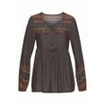 thumbnail image 4 of LASCANA Women's Long Sleeve Boho Print Top Tassels, 4 of 5