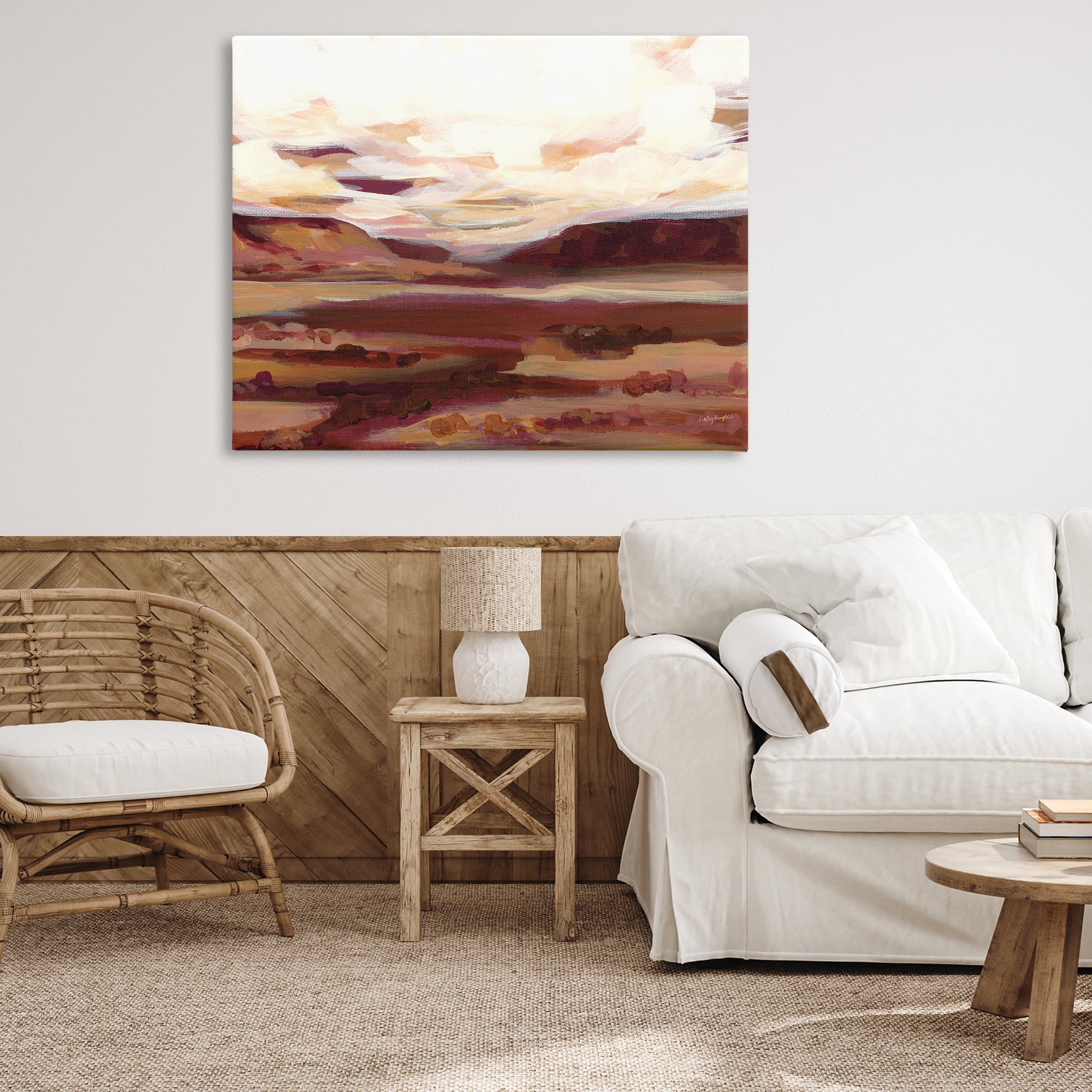 Stupell Industries Canyon Mesa Landscape Landscape Painting Gallery Wrapped Canvas Art Print Wall Art, 48 x 36