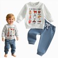 thumbnail image 2 of KPOPLK Toddler Boy Clothes 2 Piece Graphic Print Crew Neck Long Sleeve T-Shirt + Pants Fall Winter Outfits Set for Boy 6 9 12 18 Months 2T 3T Grey Size 18-24 Months, 2 of 9