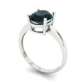 thumbnail image 2 of Solitaire Engagement Ring for Women - 2ct Natural London Blue Topaz in 18K White Gold Promise Ring, 2 of 6