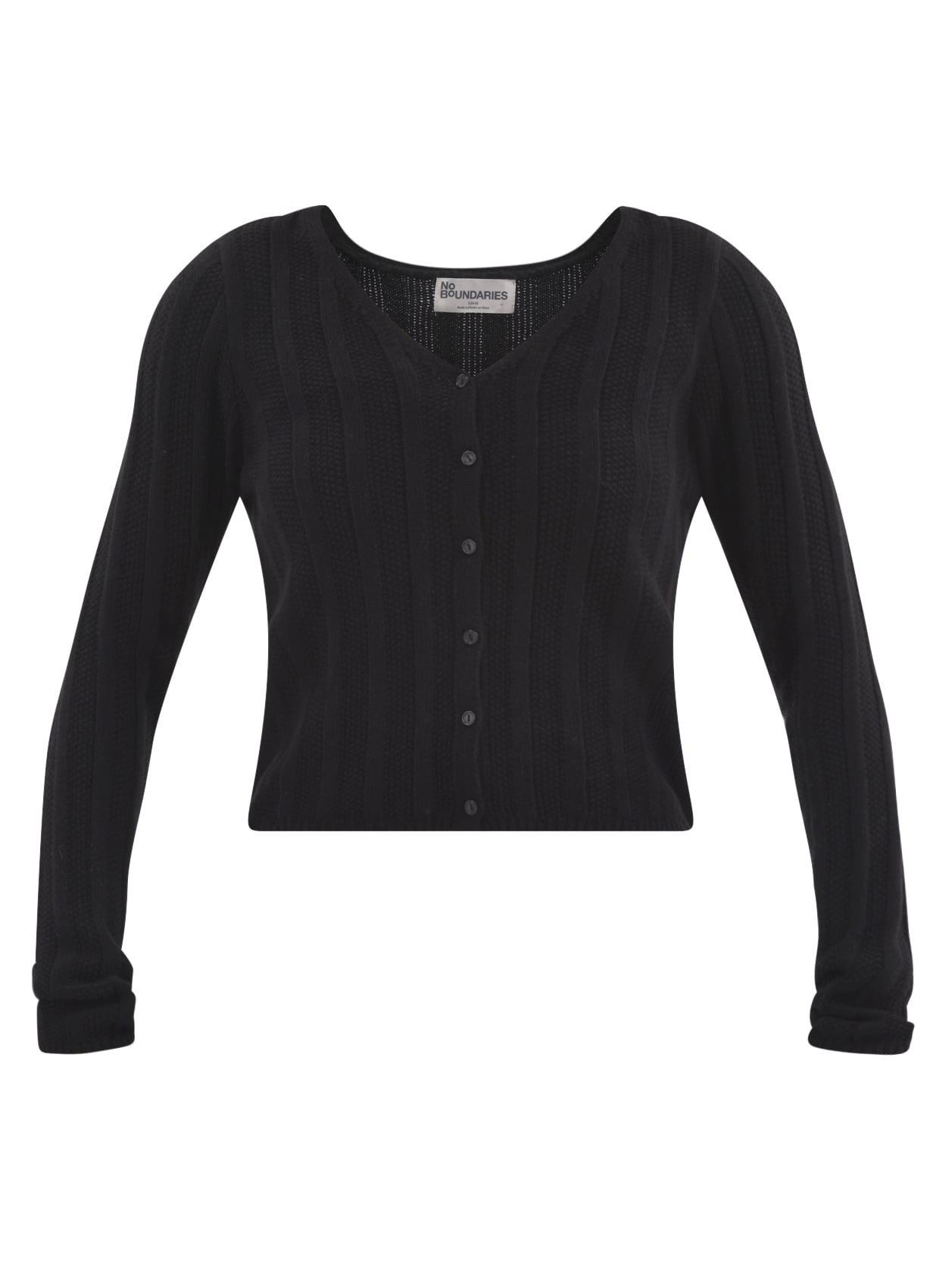 No Boundaries Textured Button Front Cardigan Sweater, Women's