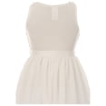 thumbnail image 4 of Little Girls Elegant Sleeveless Lace Pearl Chiffon Birthday Party Party Flower Girl Dress Off White 4 (2J1K2S1), 4 of 5