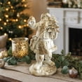 thumbnail image 6 of Dolstice Vintage Santa Claus Statue, White Resin Santa Figurine Holding Small Christmas Tree, Christmas Figure for Home Mantel Bookshelf Tabletop Decor, 6 of 7