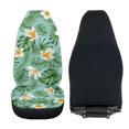 thumbnail image 4 of Uorisanigo Car Seat Covers, Tropical Plumeria Leaf High Back Bucket Seat Covers 2 Front Seats, Soft Fuzzy Fur Full Wrapping Edge Seats Cover Fit for Most Cars SUV Sedans Tracks Hatchbacks, 4 of 7