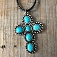 thumbnail image 3 of Vintage Gothic Turquoise Collar Necklace Handmade Pendant Necklace Clavicle Chain Choker Streetwear Jewelry, 3 of 9