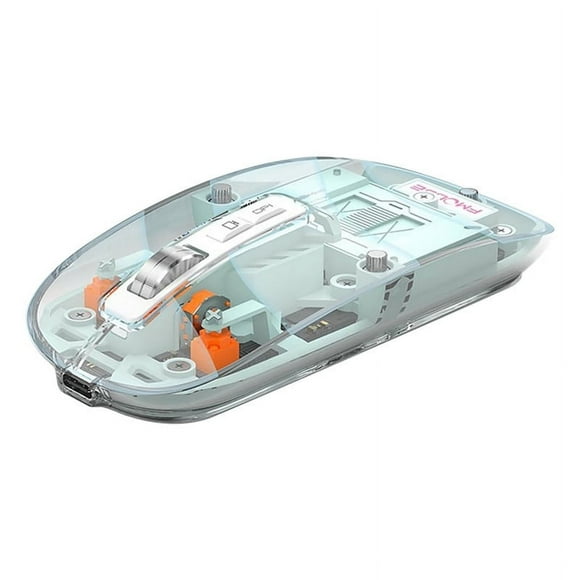 TopLLC Transparent Wireless Mouse, Bluetooth Mouse with 4 DPI Adjustment, Tri-Mode(2.4GHz+5.1BT+3.0BT)USB Rechargeable Silent Computer Mice with Power Display, Ergonomic Gaming Mouse for Laptop Tablet
