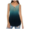 thumbnail image 3 of JINMGG Womens Tops Clearacne Women O-Neck Short Sleeve Gradient Strappy Shoulder T-Shirt Tops Blouses Vest, 3 of 7