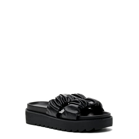 

No Boundaries Women s Ruched Flatform Sandals