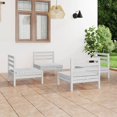 thumbnail image 1 of vidaXL 4 Piece Garden Lounge Set White Solid Pinewood, 1 of 5