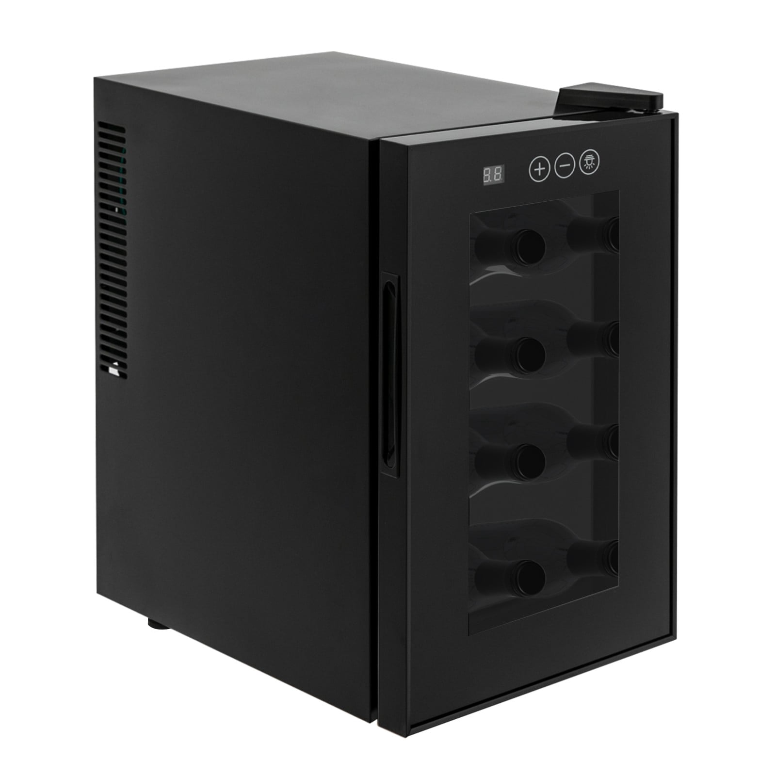 ToppiJoy 8 Bottles Wine Cooler Refrigerator, Wine Refrigerator with 46.4-64.4°F Digital Temperature Control Glass Door Black