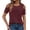 *Wine, variant on VBVC Women's Crisscross Cold Shoulder T-Shirt,Ladies Casual Pleated Front Short Sleeve Top,Summer Crew Neck Breathable Blouse for Women,Black,S-2XL