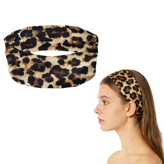Tisuna Sweat Headbands For Women, Fashion Non Slip Hair Bands Leopard Print Head Bands For Workout Running