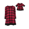thumbnail image 3 of Leveret Girl and Doll Cotton Dress Black & Red Plaid 5 Year, 3 of 3