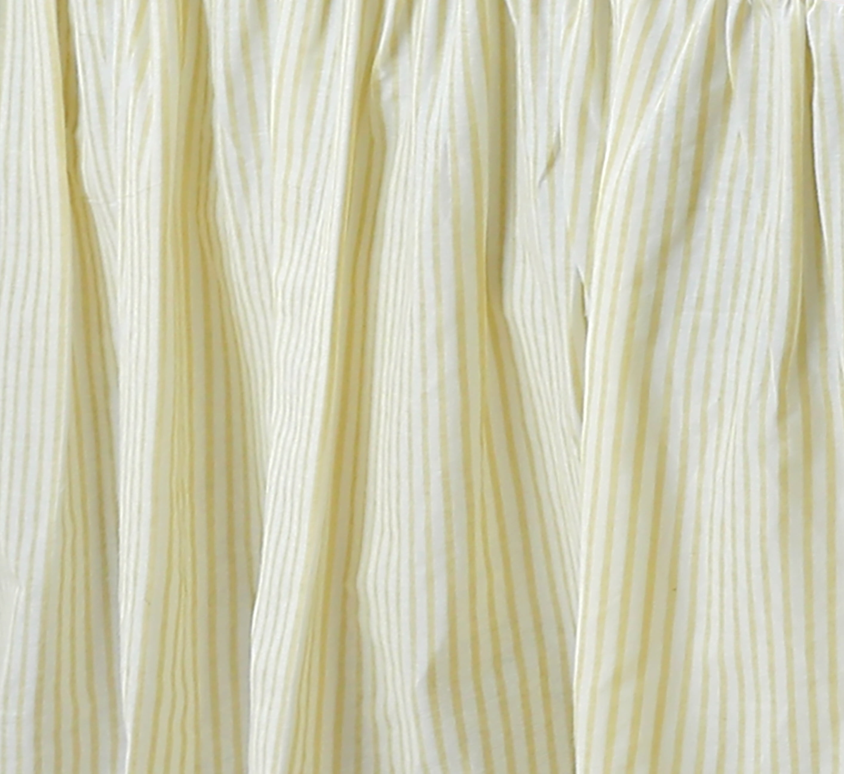 Cozy Line Home Fashions Yellow Patterned Stripe Bed Skirt, Dust Ruffle with Split Corners, 16" Drop (King & Queen)