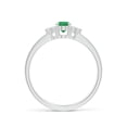 thumbnail image 2 of ANGARA Natural Solitaire Oval Emerald Ring with Trio Diamond Accents in 14K White Gold for Women (Size-6x4mm) | May Birthstone, Birthday, Anniversary, Jewelry Gift for Women | Natural Emerald Ring, 2 of 10