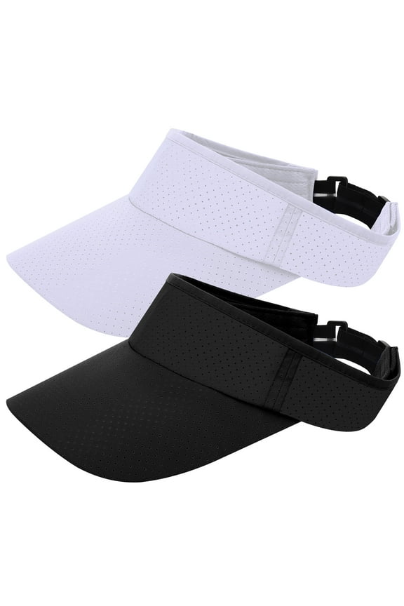 2 Pack Sport Sun Visor Hats, Adjustable Empty Top Baseball Cap, Quick-Drying Baseball Cap, Sun Protection Hat Cap for Outdoor Running, Tennis, Golf