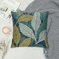 thumbnail image 2 of Chilfamy Leaf Wall Navy Blue Pine and sage Green Leaves Golden Lines Throw Pillow Covers Sofa Pillowcase Car Square Throw Pillowcases Home Decoration White, 2 of 5