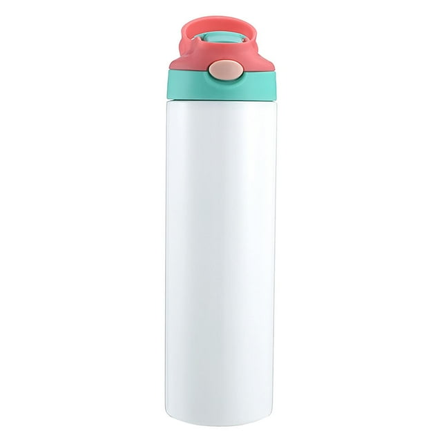 Botella de Agua de Acero Inoxidable con Aislamiento Personalizado de 20 Oz para Niños. Nombre Personalizado con Tapa con Pajita. Duración de 12 a 24 Horas de Frío y 6 a 12 Horas de Calor. Vaso de Via