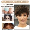 thumbnail image 5 of Queentas 8" Brown Wigs Short Wigs for Black Women Synthetic Straight Pixie Cut Wigs with Bangs（Dark Brown Wig）, 5 of 11