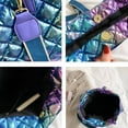 thumbnail image 3 of TELOLY Puffer Tote Bag,Trendy Diamond Quilted Ruffle Design Puffer Bag,Fashionable and Unique Puffy Tote Bag,Purple, 3 of 5